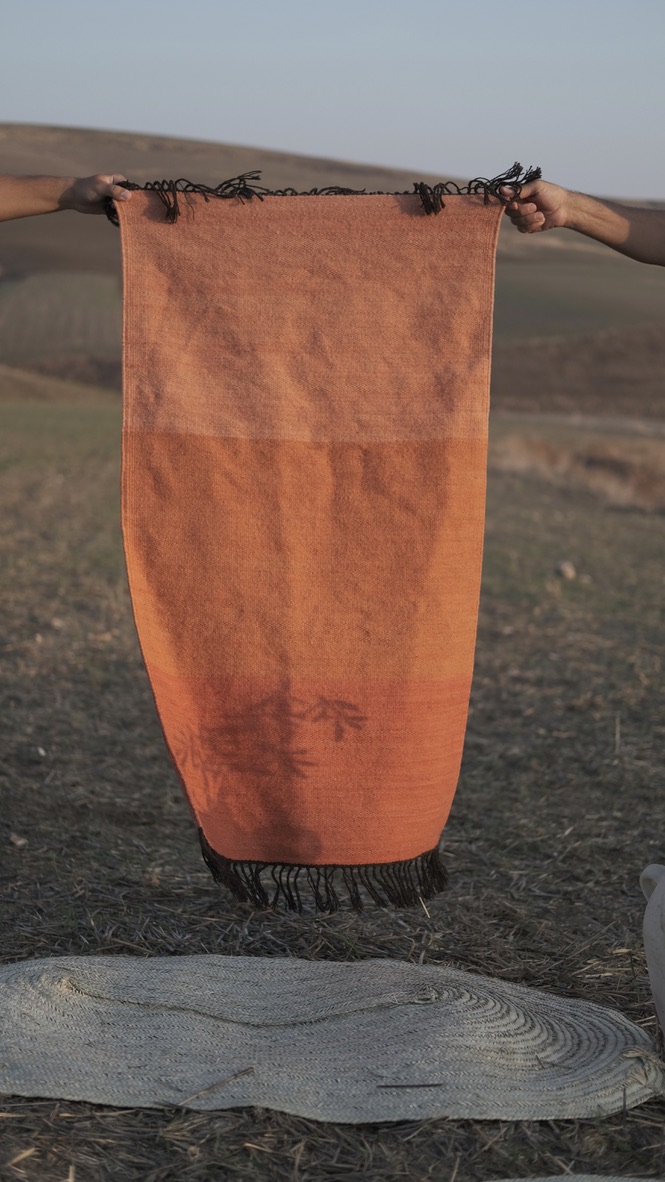 Plant-Dyed Coral Rug
