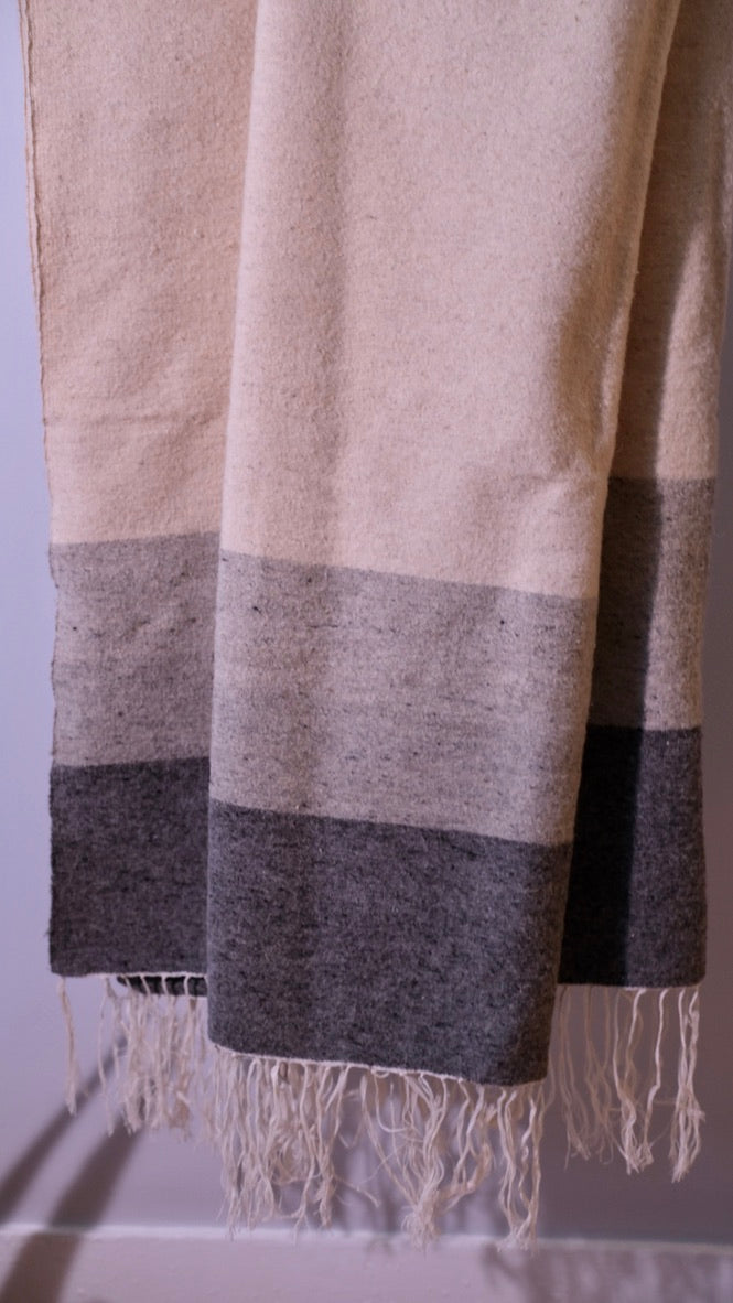 Oversized Shawl | Grey Block Weave view 5