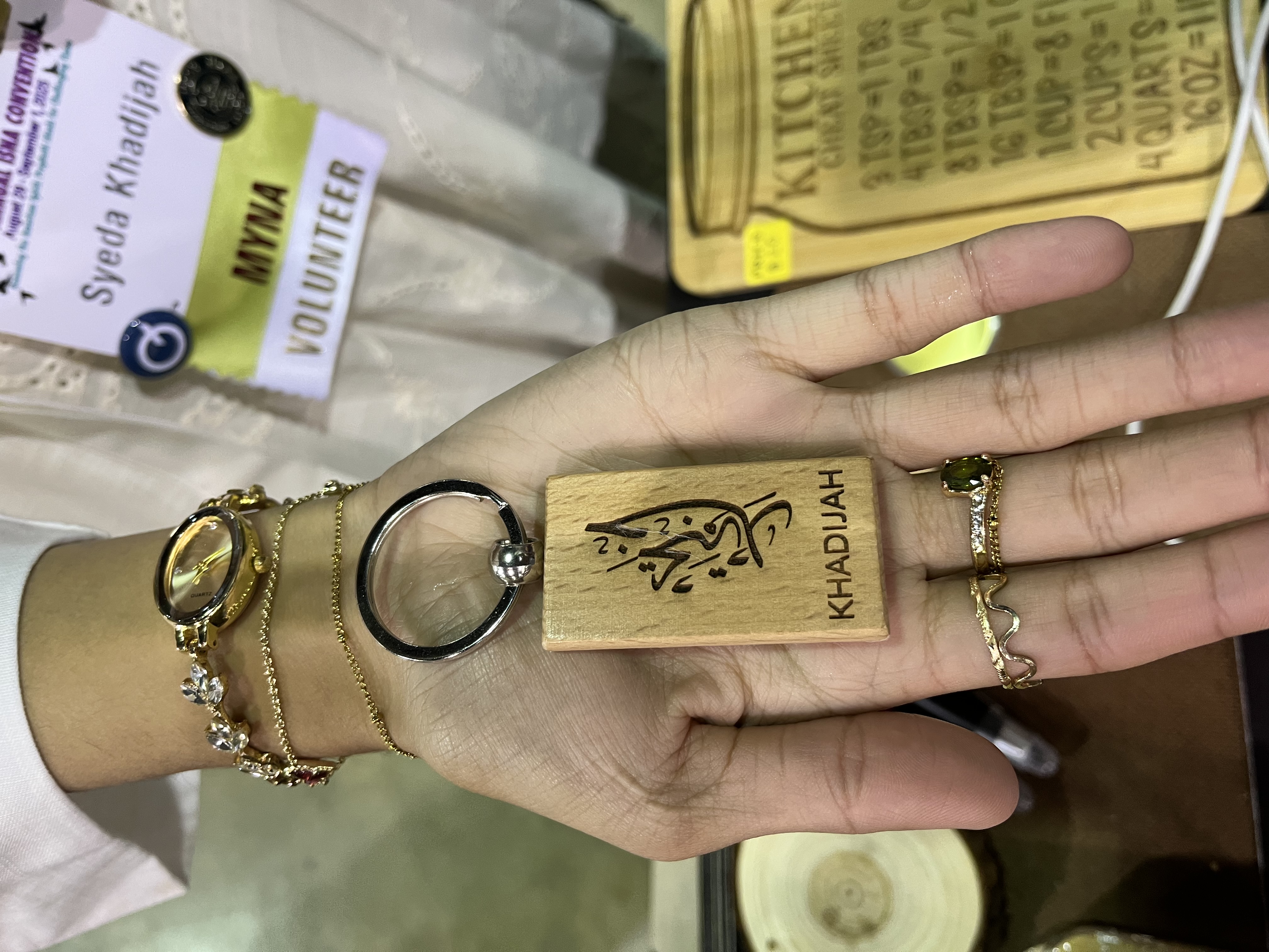 Custom engraving on wood Keychain